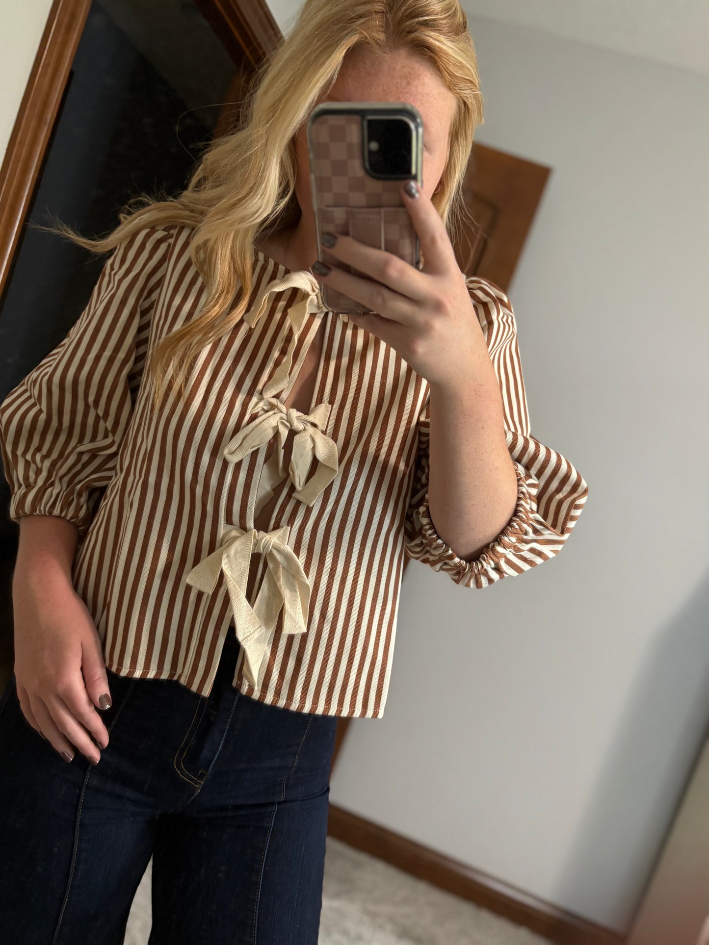 Classic Striped Bow Top