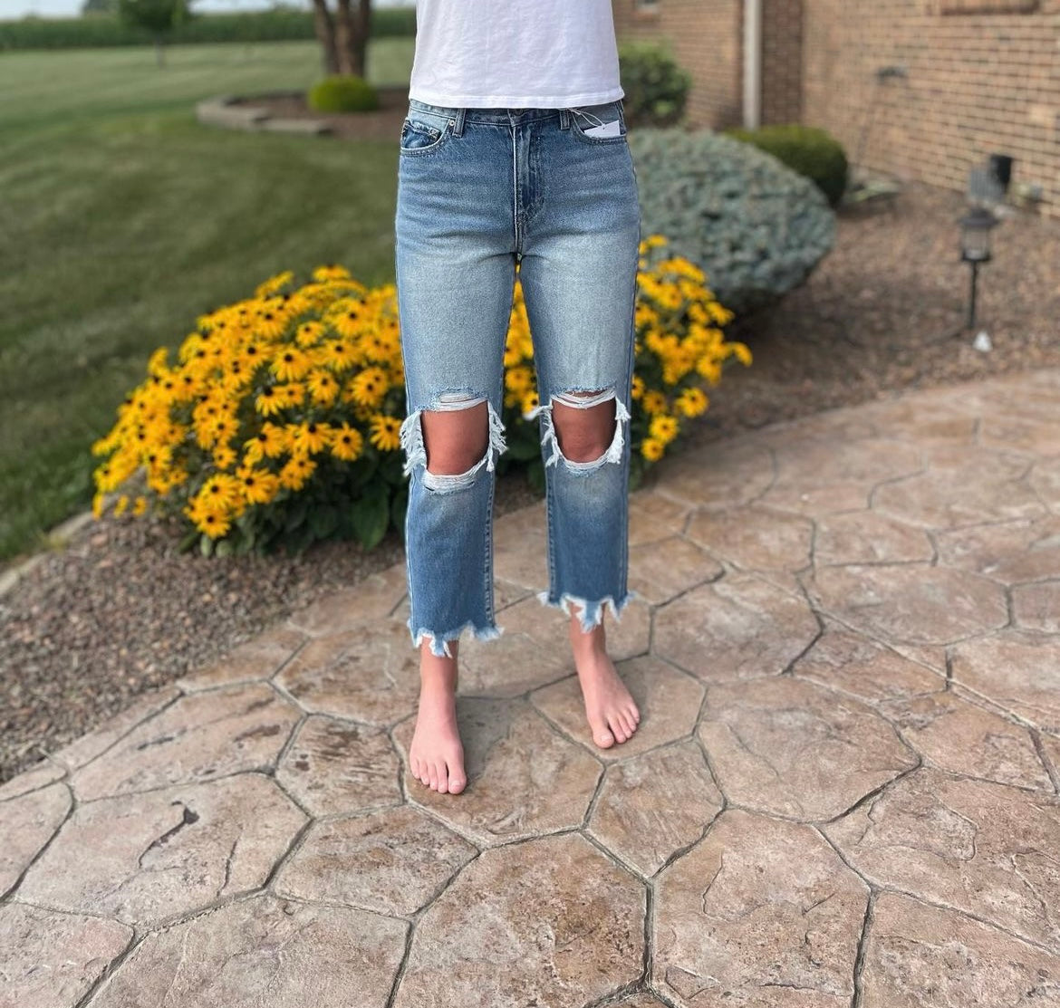 Light Wash Straight Jeans