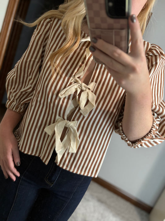 Classic Striped Bow Top