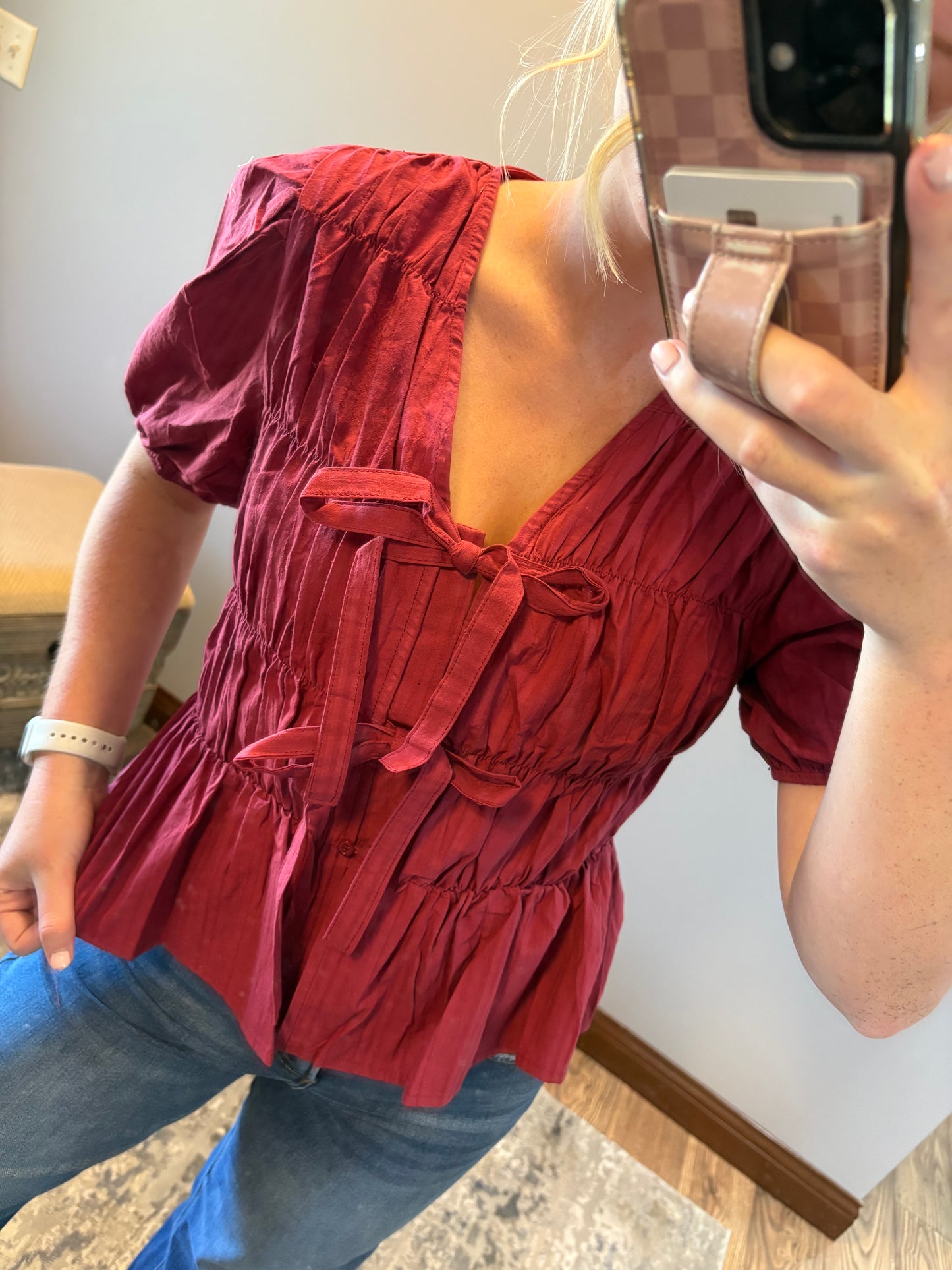 Burgundy Blouse
